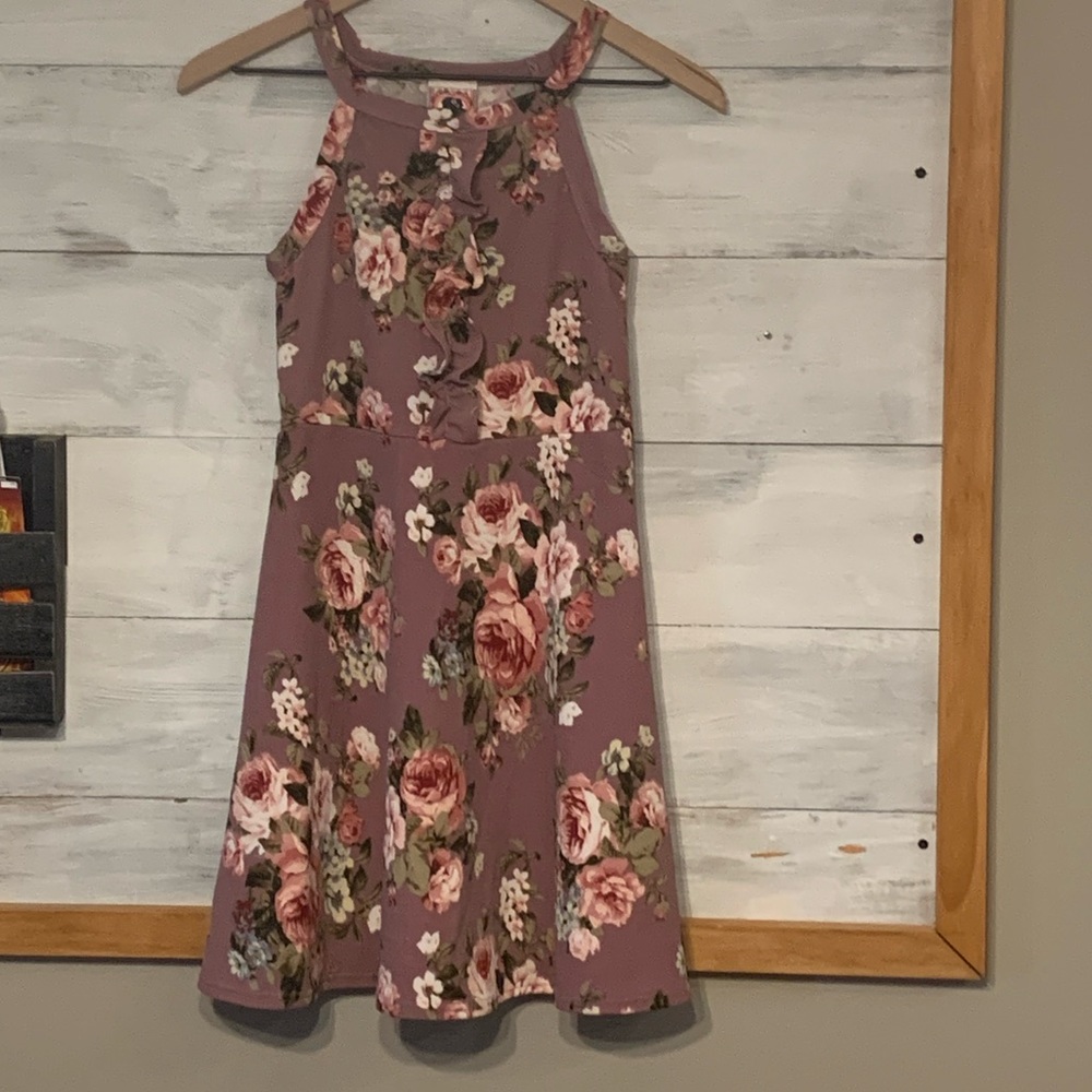 Dream Girl Fit and Flare Dress with ruffle on chest